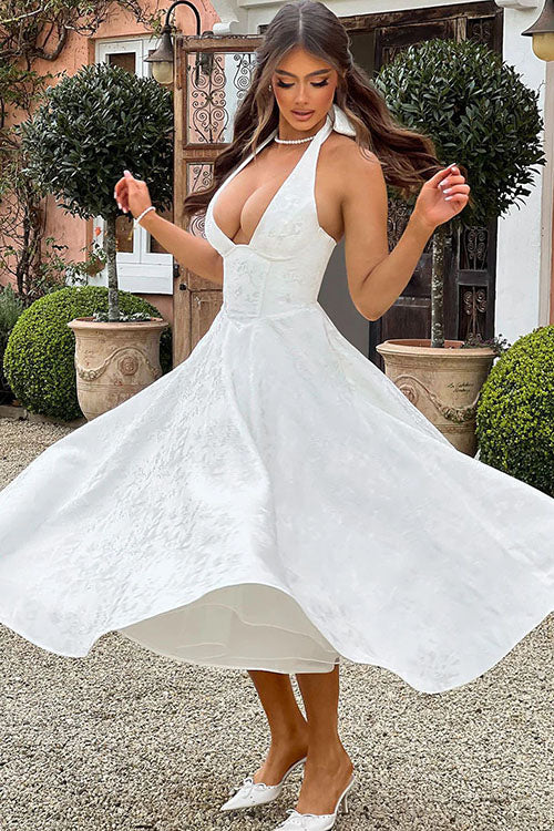 Women’s Dress | Halterneck V-Shaped Front Maxi