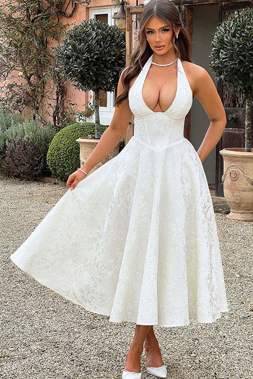 Women’s Dress | Halterneck V-Shaped Front Maxi