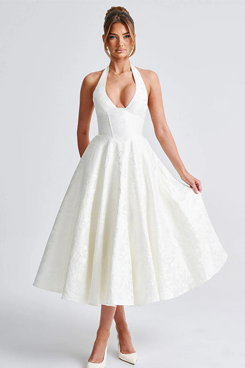 Women’s Dress | Halterneck V-Shaped Front Maxi