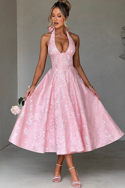 Women’s Dress | Halterneck V-Shaped Front Maxi