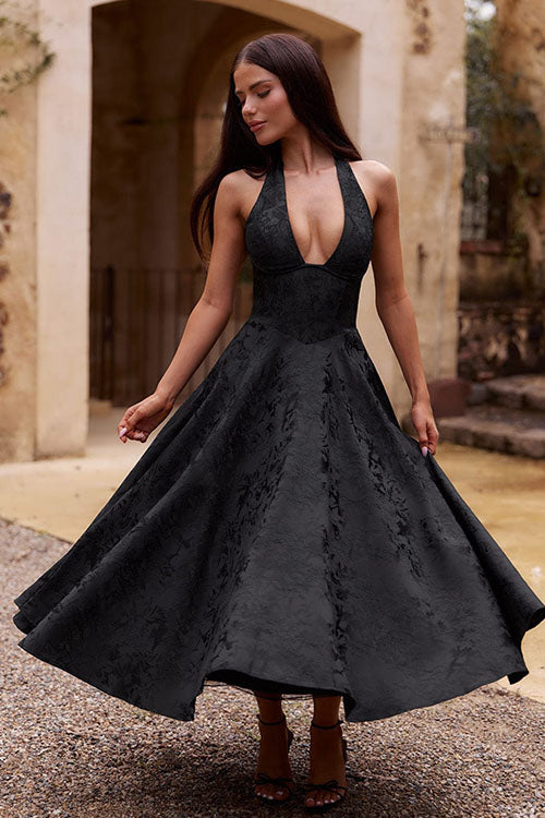 Women’s Dress | Halterneck V-Shaped Front Maxi