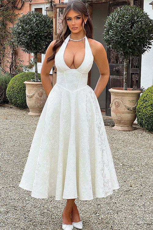 Women’s Dress | Halterneck V-Shaped Front Maxi