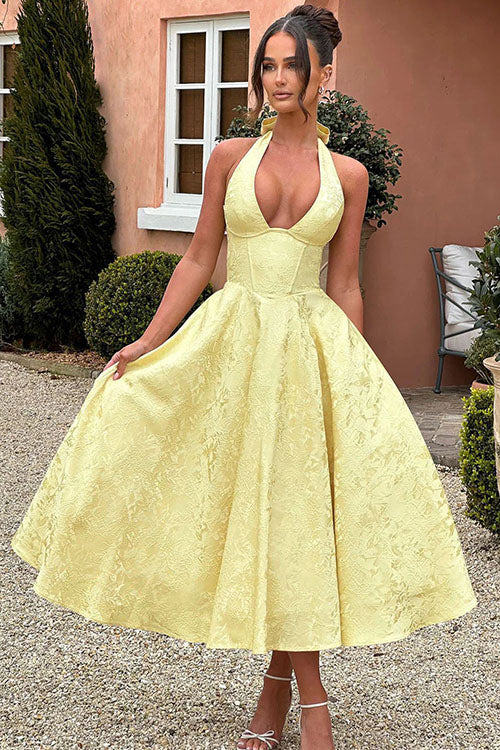 Women’s Dress | Halterneck V-Shaped Front Maxi