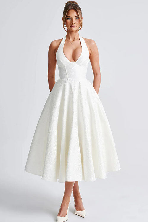 Women’s Dress | Halterneck V-Shaped Front Maxi