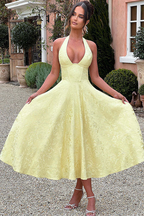 Women’s Dress | Halterneck V-Shaped Front Maxi