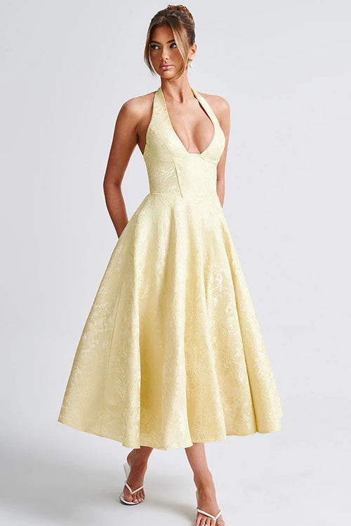 Women’s Dress | Halterneck V-Shaped Front Maxi