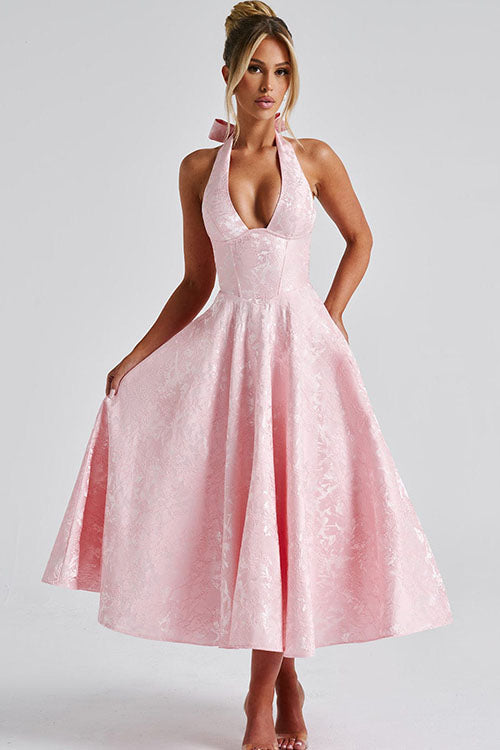 Women’s Dress | Halterneck V-Shaped Front Maxi