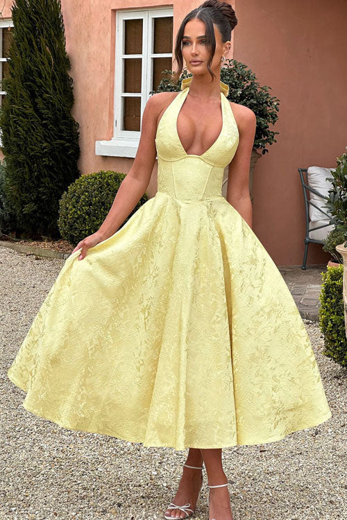 Women’s Dress | Halterneck V-Shaped Front Maxi