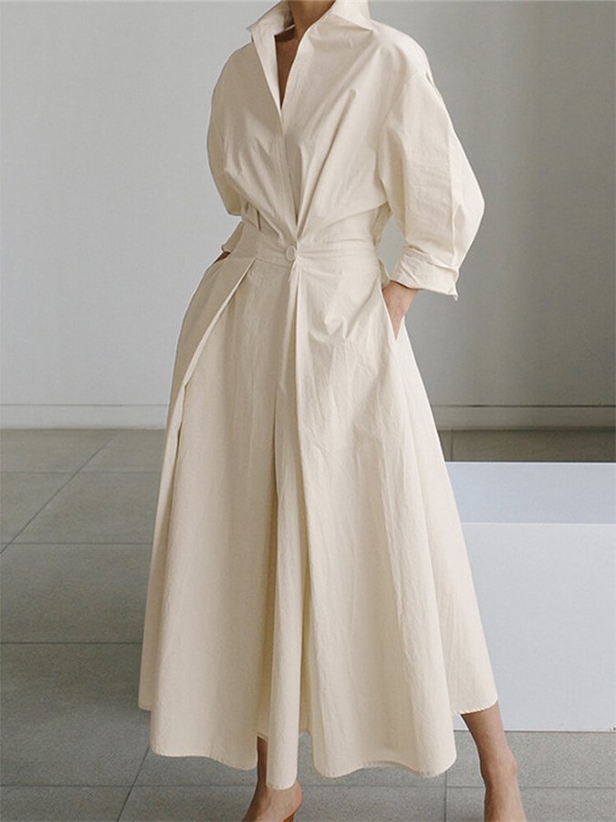 Women's Dress | Collared Button Front Maxi