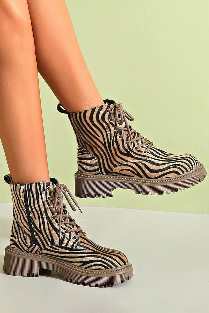 Boots for Women | Side Zip Animal Print