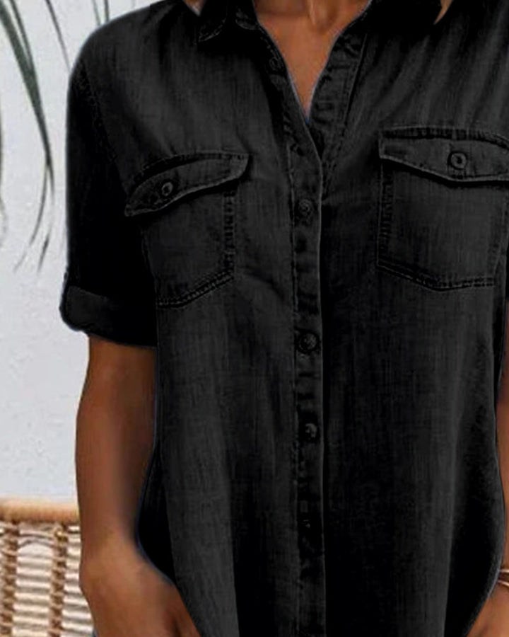 Women's Dress | Front Pockets Collared Neckline