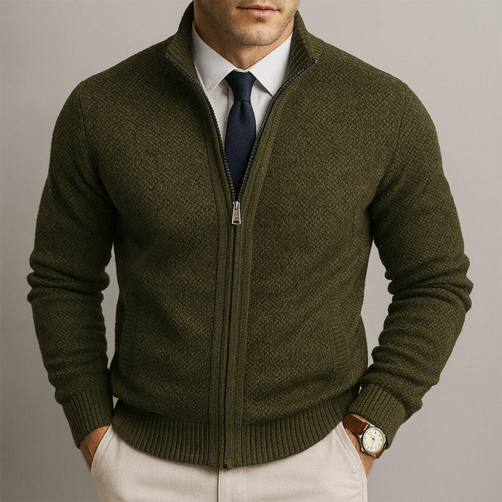 Men's Cardigan | Zip Front Long Sleeve