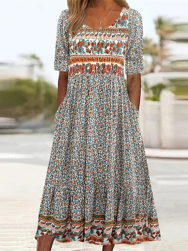 Women’s Dress | Midi Boho Print