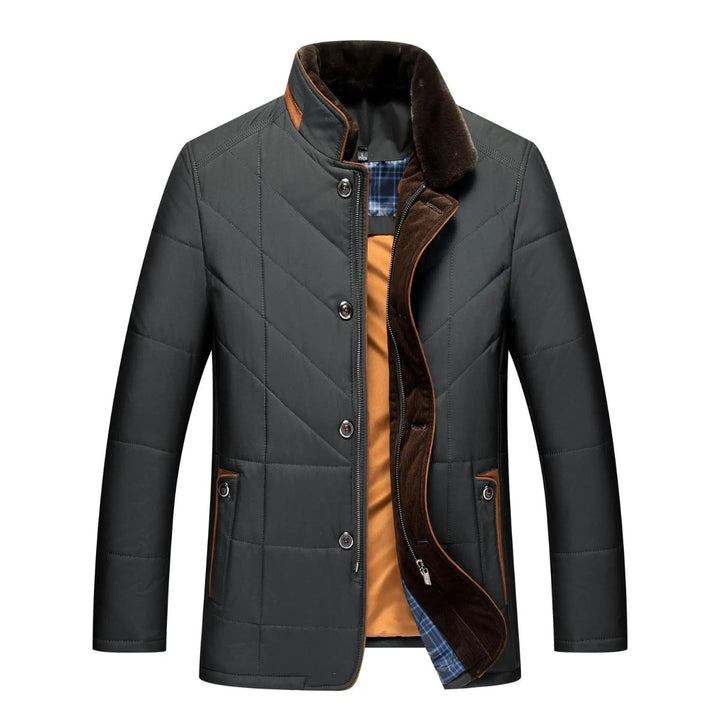 Men's Winter Jacket | Quilted Front Zipper with Pockets