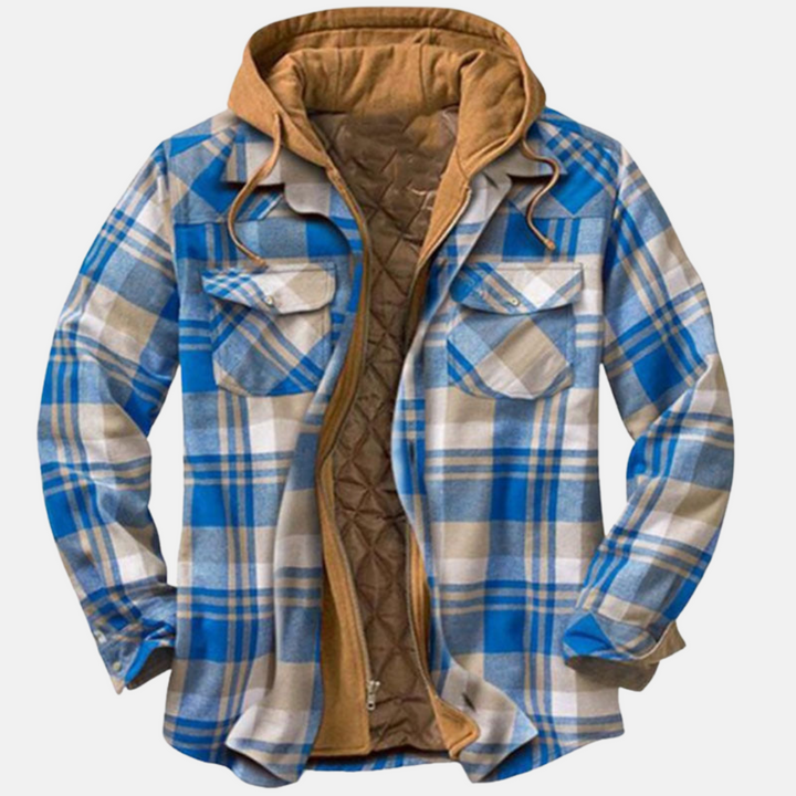 Men's Jacket | Plaid Hooded Shirt