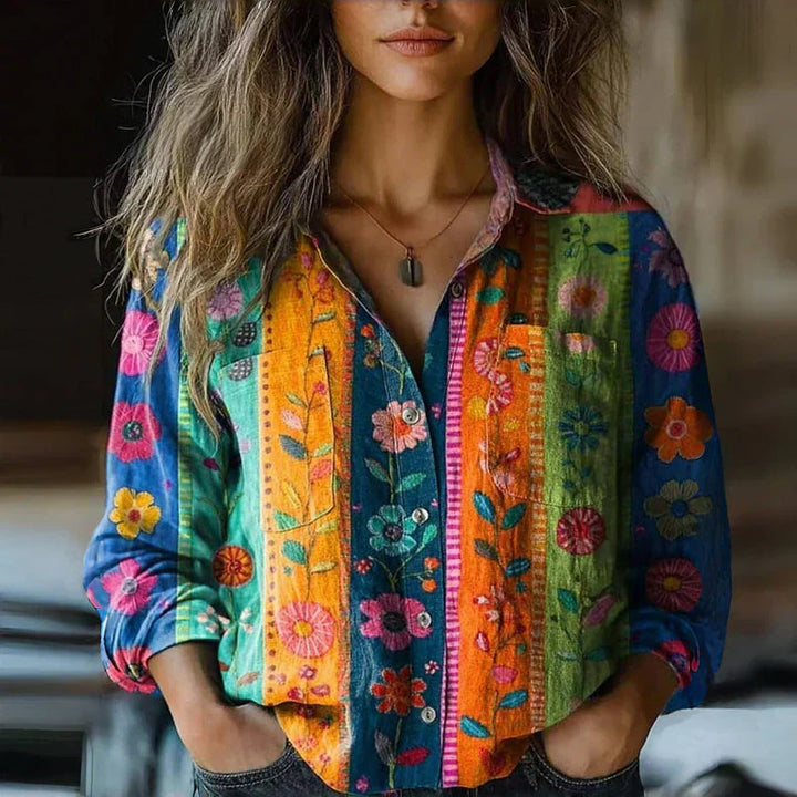 Women’s Blouse | Long Sleeve Vintage Print