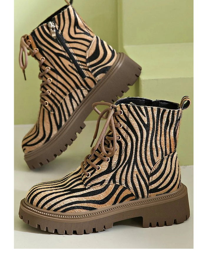 Boots for Women | Side Zip Animal Print