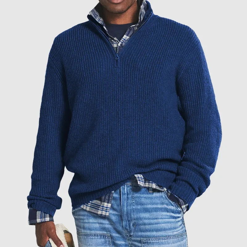 Men’s Sweater | Zip Neck Textured Design
