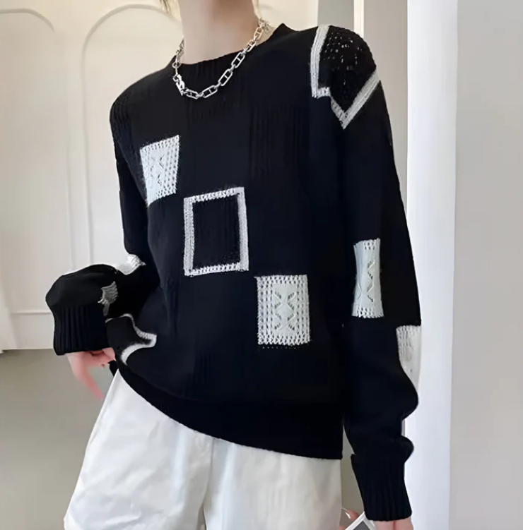 Women’s Sweater | Patchwork Knit Silhouette