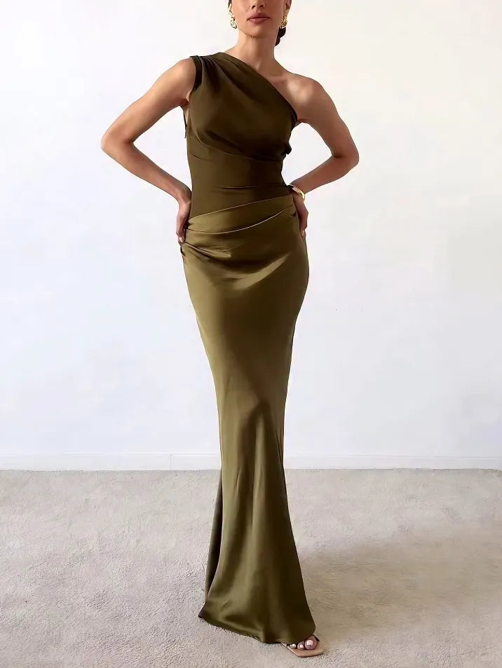 Women's Dress | Asymmetrical Neckline Maxi
