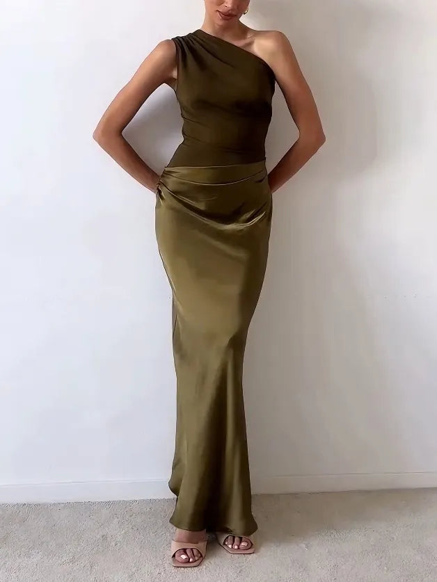 Women's Dress | Asymmetrical Neckline Maxi