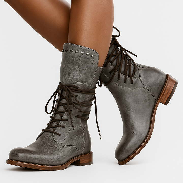 Boots For Women | Lace-Up Stud Detail