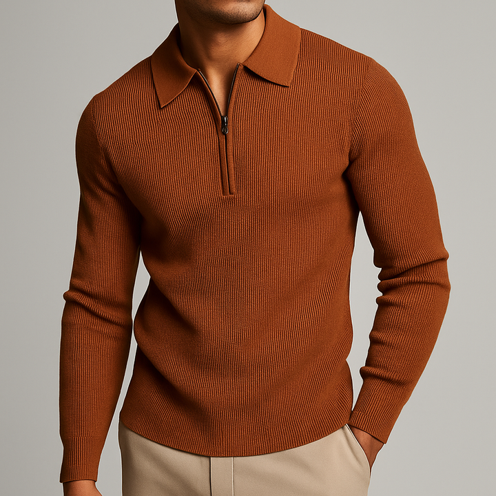 Men’s Sweater | Quarter Zip Collar Design