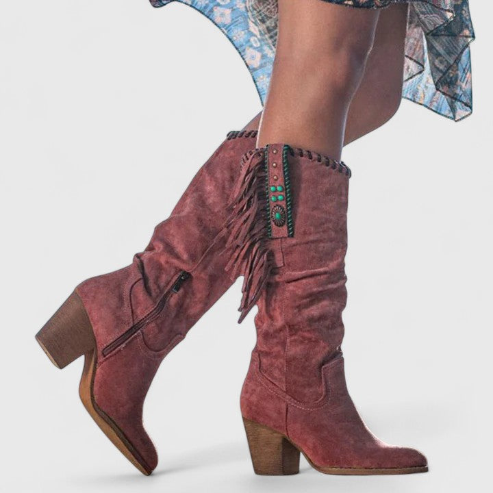 Boots For Women | Mid Calf Fringe