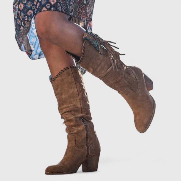 Boots For Women | Mid Calf Fringe