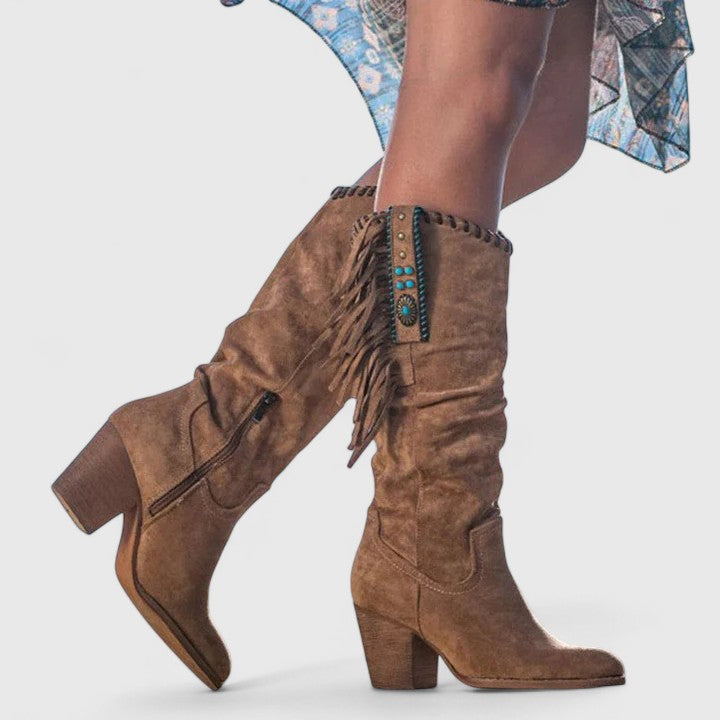 Boots For Women | Mid Calf Fringe
