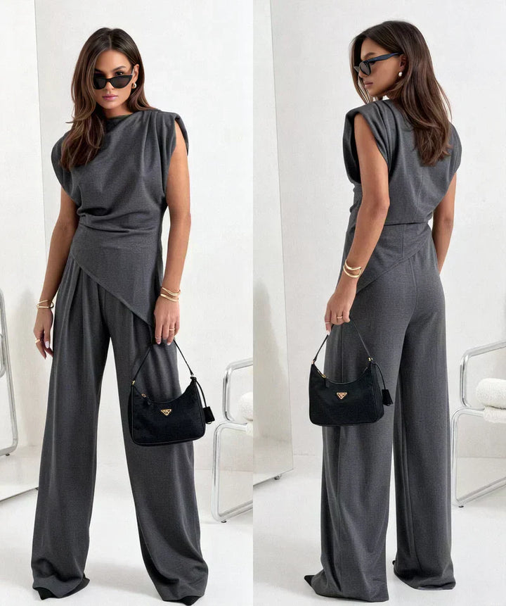 Women's Two-Piece Set | Sleeveless Top Minimal Design