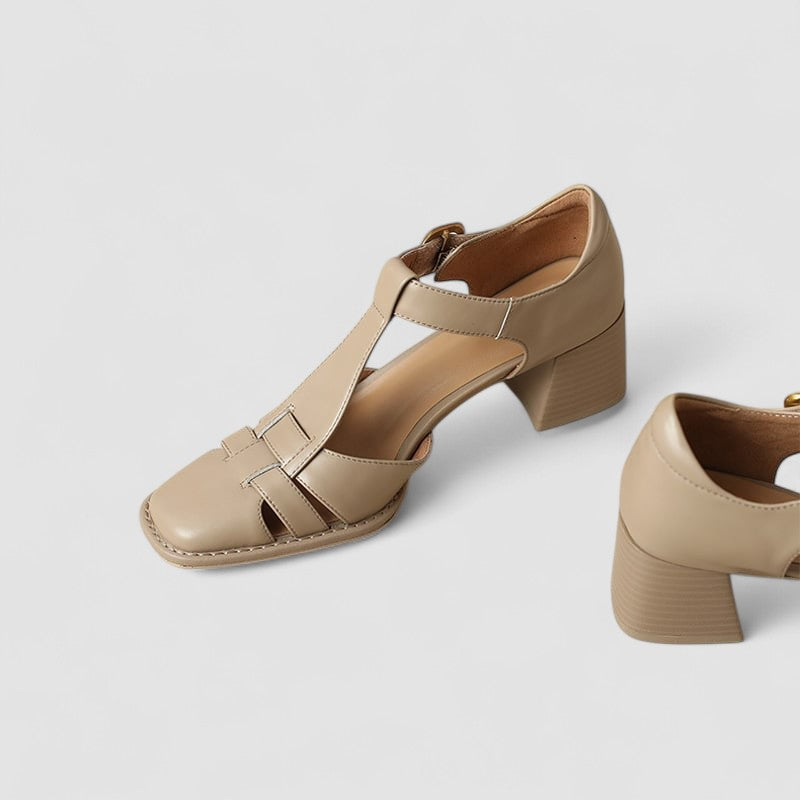 Block Heels for Women | T-strap Block Heel Structure