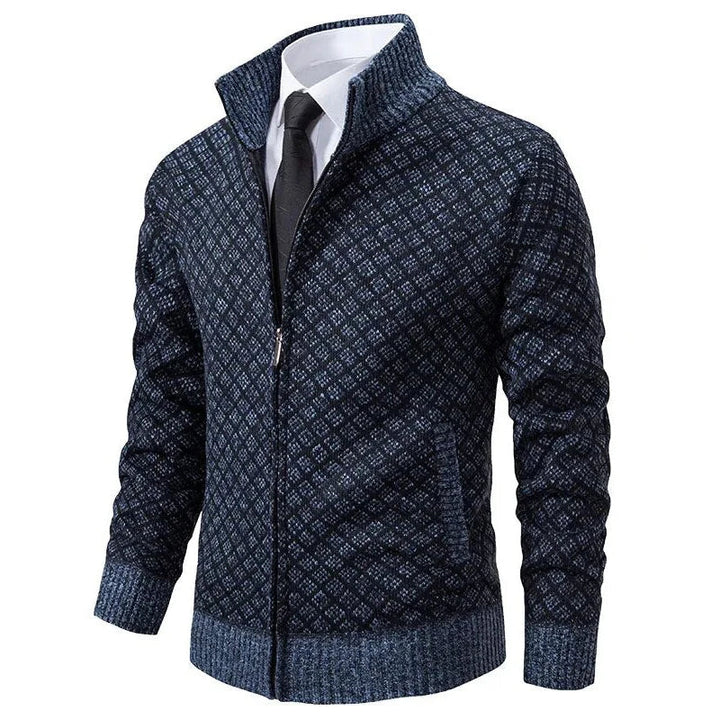 Men's Cardigan | Zip Front Stand Collar
