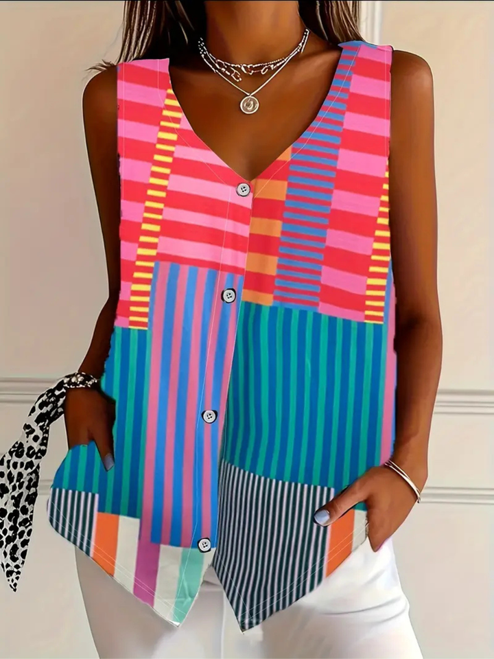 Women’s Blouse | Button Front Sleeveless