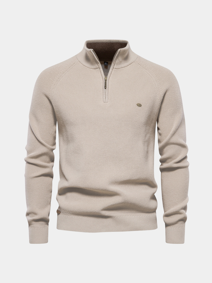 Men’s Sweater | Stand Collar Quarter Zip