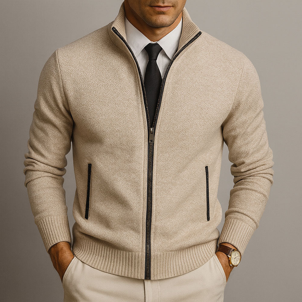 Men's Cardigan | Zip Front Long Sleeve