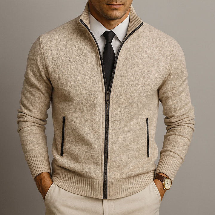 Men's Cardigan | Zip Front Long Sleeve