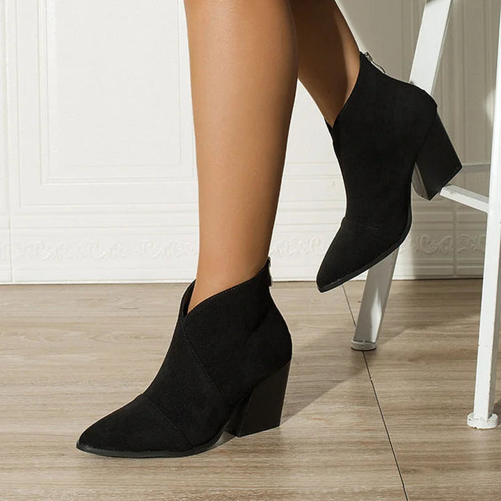 Boots for Women | Ankle Zip Block Heel