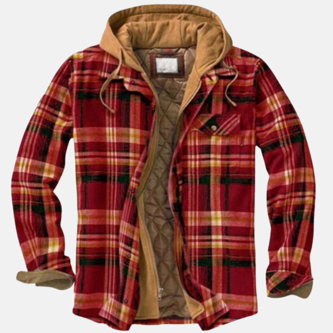 Men's Jacket | Plaid Hooded Shirt