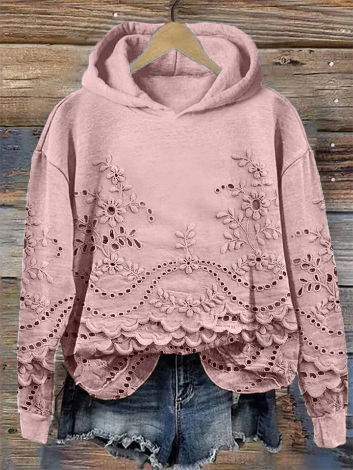 Women’s Hoodie | Floral Eyelet Cutwork
