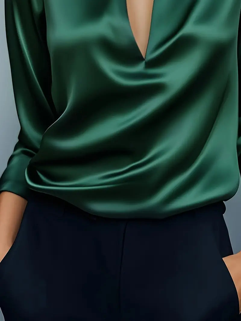 Women’s Blouse | Collared V-Neck