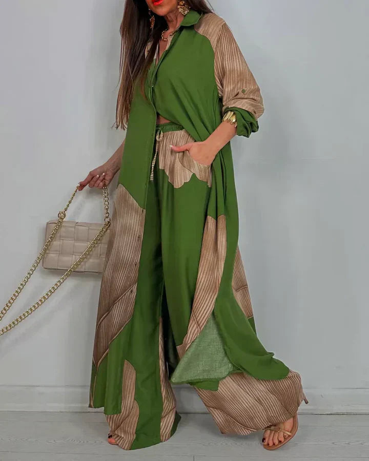 Women's Outfit Set | Button Front Wide Leg