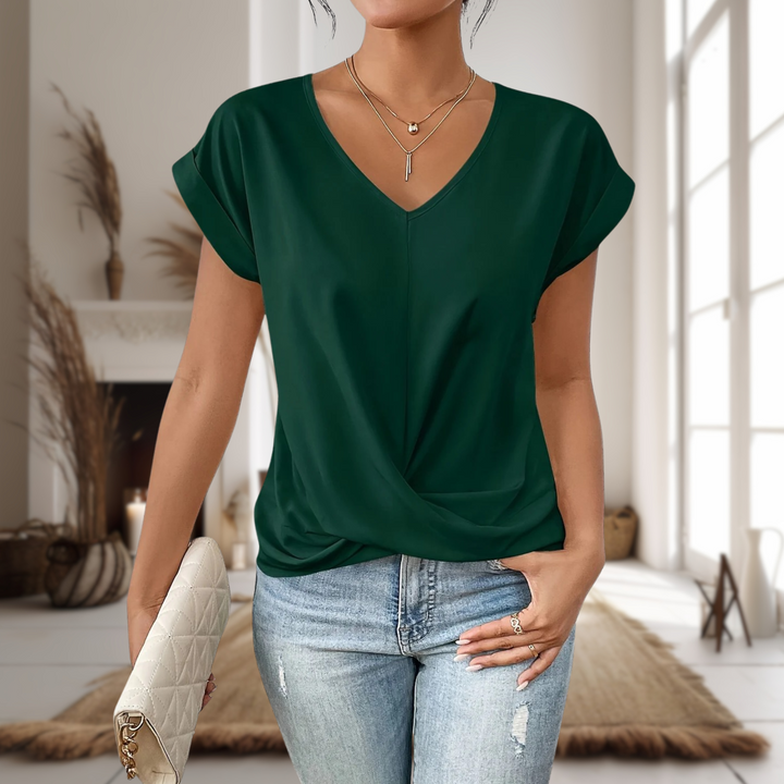 Women’s Blouse | Twisted Hem with V-Neck