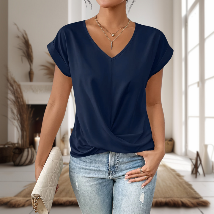 Women’s Blouse | Twisted Hem with V-Neck