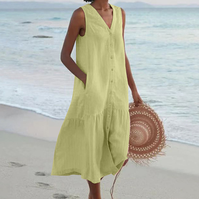 Women's Dress | Full Button Placket Midi
