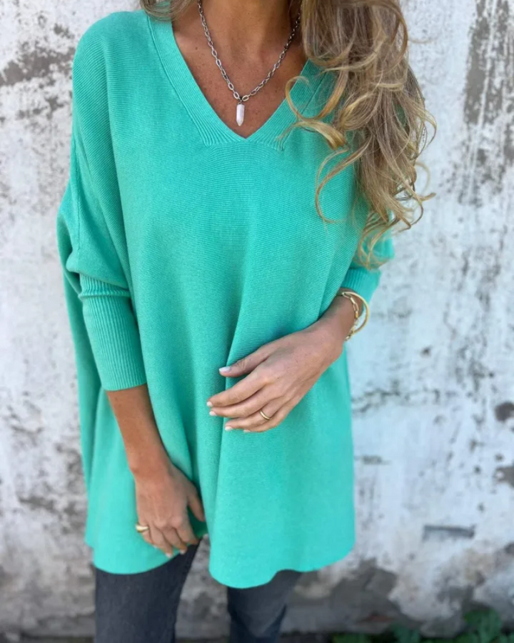 Women's Sweater | V Neckline Loose Shape Sleeve