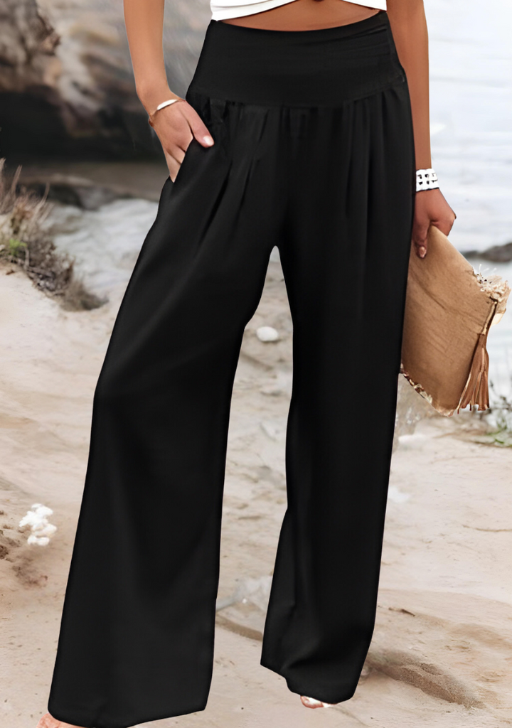 Women's Beach Pants | Elastic Waist Wide Leg