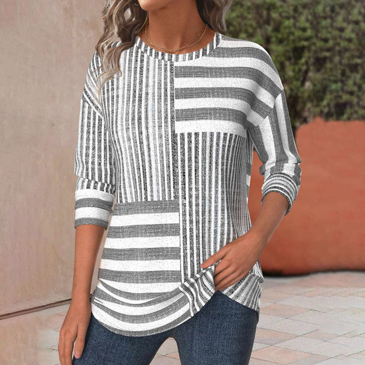Women’s Blouse | Three-Quarter Striped Sleeve