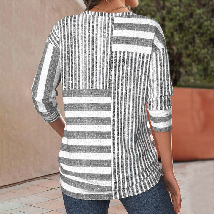 Women’s Blouse | Three-Quarter Striped Sleeve