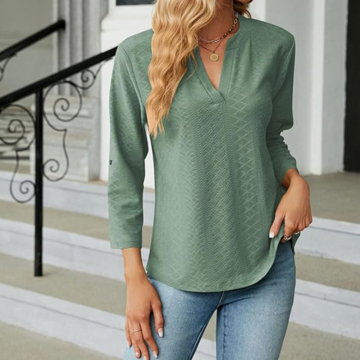 Women’s Blouse | Textured Surface V-Neck